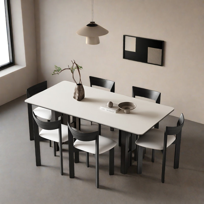 Ensemble de tables de roches noires mates, H 29,52 po x L 55,11 po x l 31,49 po, 7