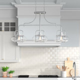 Luminaire suspendu rectiligne à 3 lumières pour ilot de cuisine Spofford