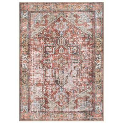Tapis vintage antidérapant lavable à la machine Boho