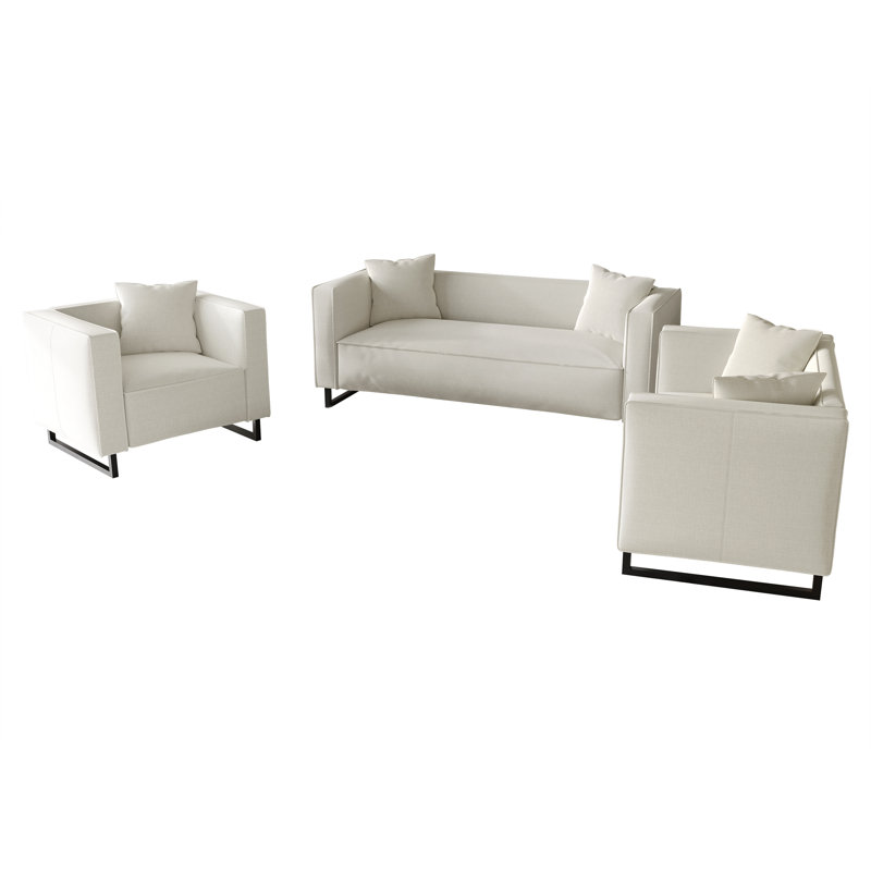 Ensemble de salon 3 pièces Mid-Century, Beige