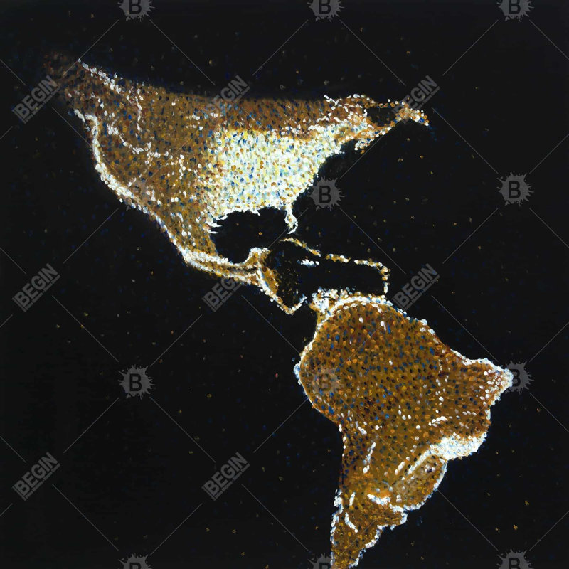 American continent at night - 16"x16" Throw pillow cover - Poly twill - Print on demand