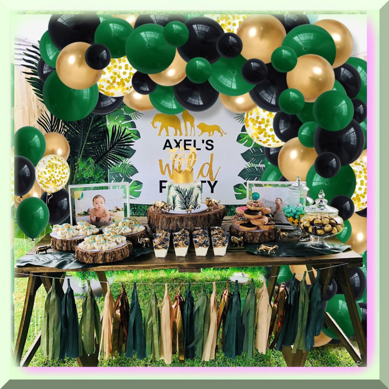 Gold & Black 80th Birthday Tablecloth Trio 54x108 inches