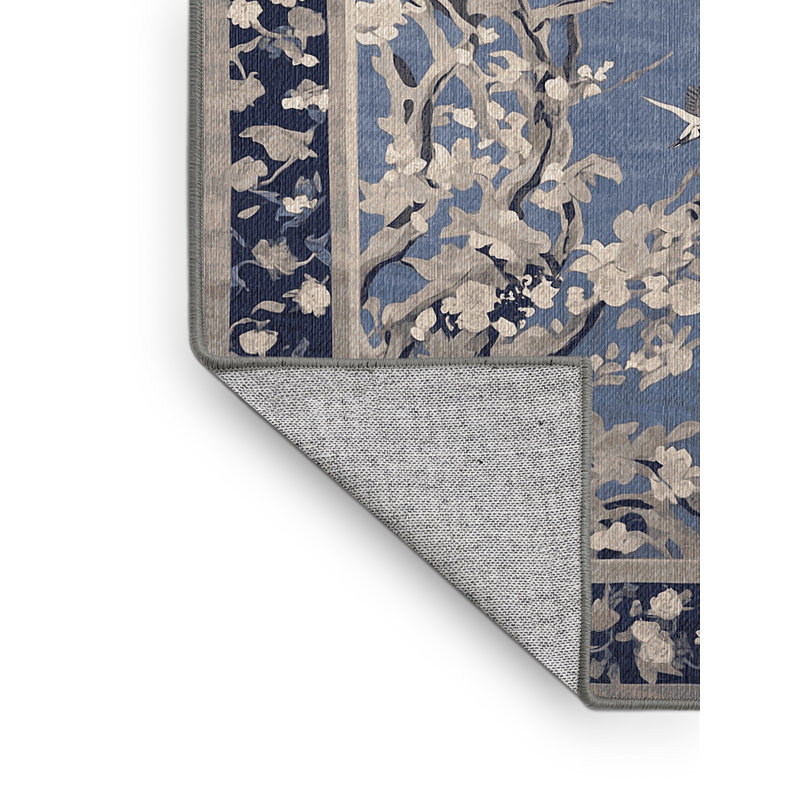Machine Washable Gray Area Rug, Rectangle 7' x 10'