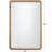 Gold Metal Rectangular Beaded Room Wall Mirror, 24" x 2" x 36"