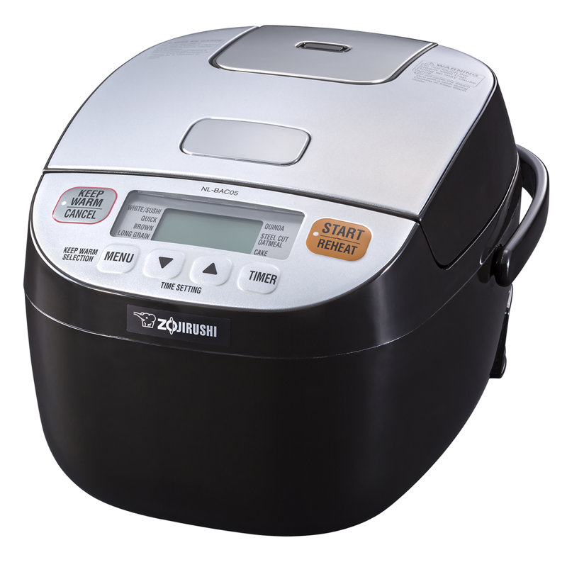 Zojirushi 3 Cup (Uncooked) Micom Rice Cooker & Warmer, Silver Black