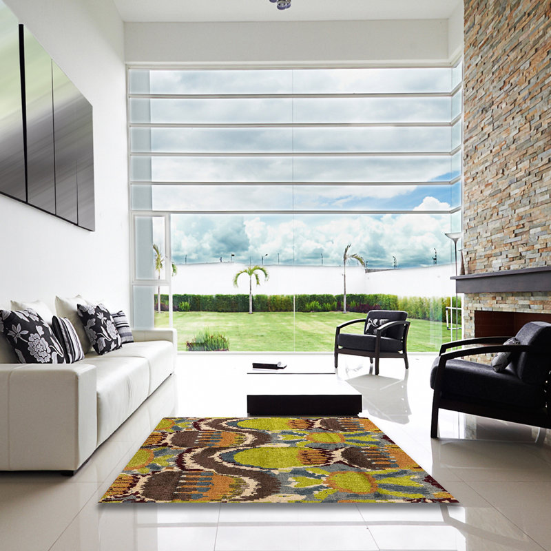 Abstract Indoor Rug, Square 5'