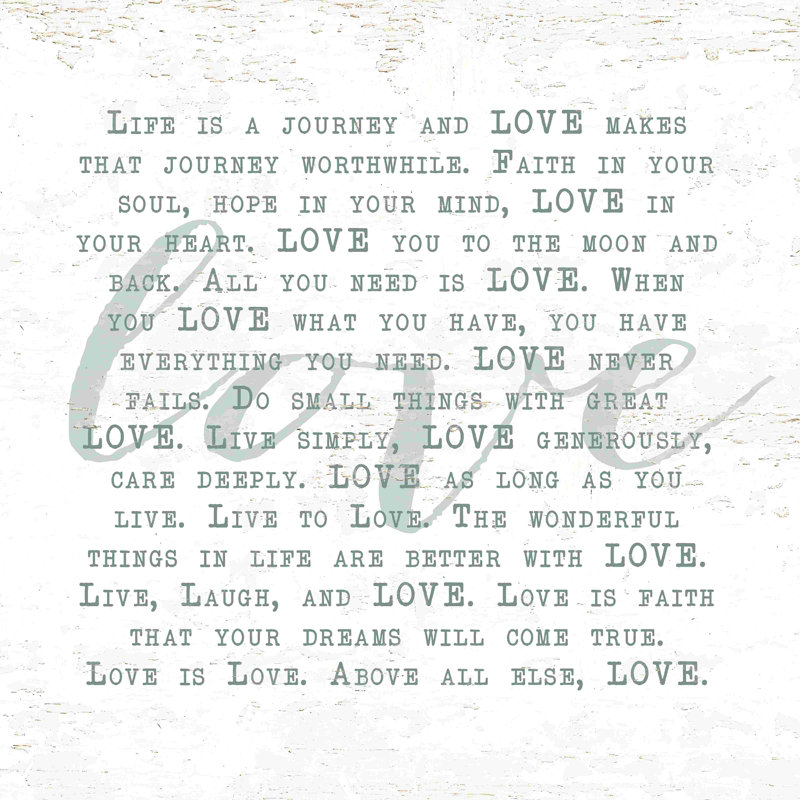 Love Sayings 3, H 20 po x l 20 po