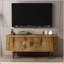 Console télé 47 po avec porte coulissante et compartiment de rangement moderne - brun