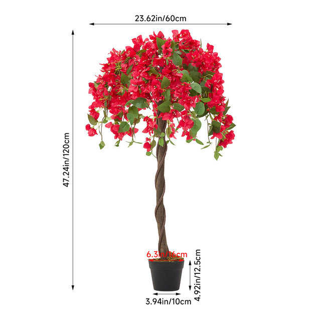 120cm Faux Bougainvillea Tree in Pot
