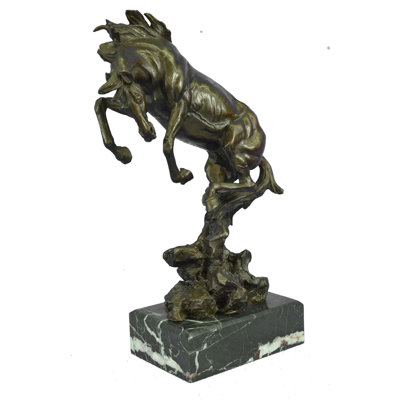 Large Art Deco Hot Cast Collectible Arabian Racing Horse Bronze Sculpture Figure -  Canora Grey, CDCED53D9B7047C4B3FD283A3ABB10DB