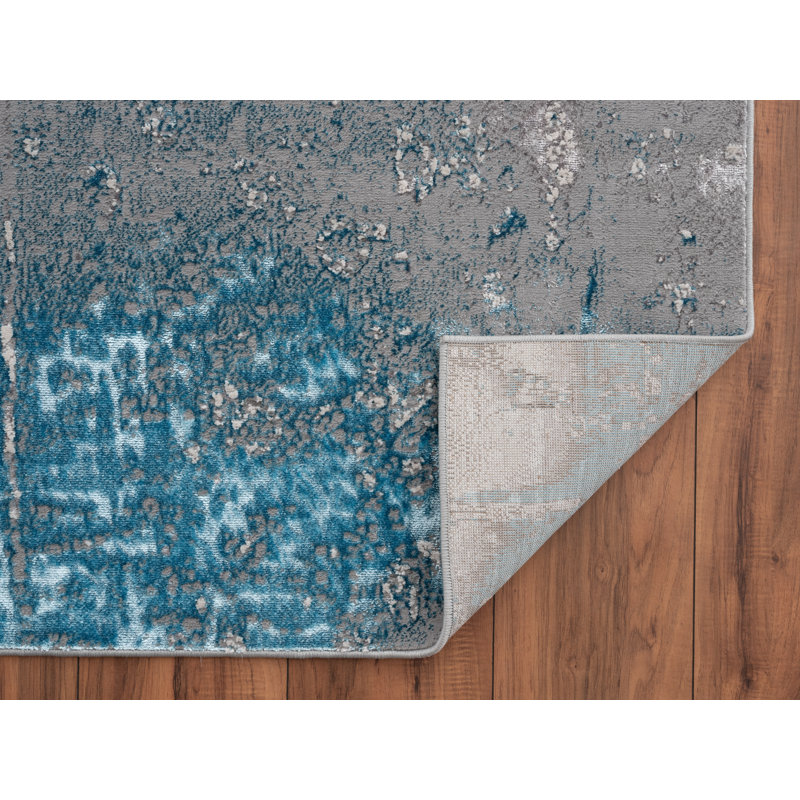 Tapis bleu clair, Rectangle 7 pi 9 po x 9 pi 9 po