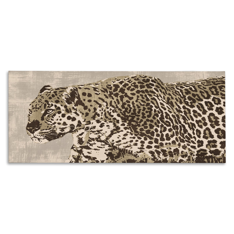 «Fierce Growling Cheetah», art mural sur toile par Andrew Cooper, H 17 po x l 40 po
