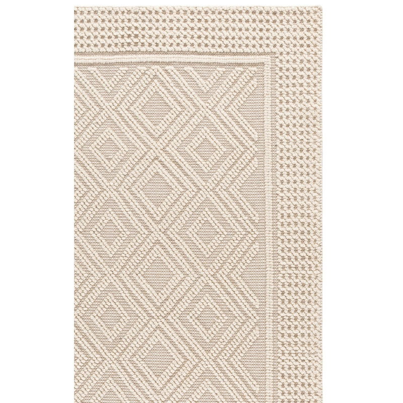 Tapis géométrique en laine / coton tissé à la main Connellsville, Rectangle 8 pi x 10 pi