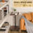 Adjustable Height C Table With 360° Swivel, Multi-Functional Side Table For Living Room, Bedroom, Sofa And Bed, Space-Saving TV Tray Table With Wheels And Sturdy Wooden Top