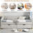 Daybed With Drawers, Button On Back And Copper Nail On Waved Shape Arms-105503414