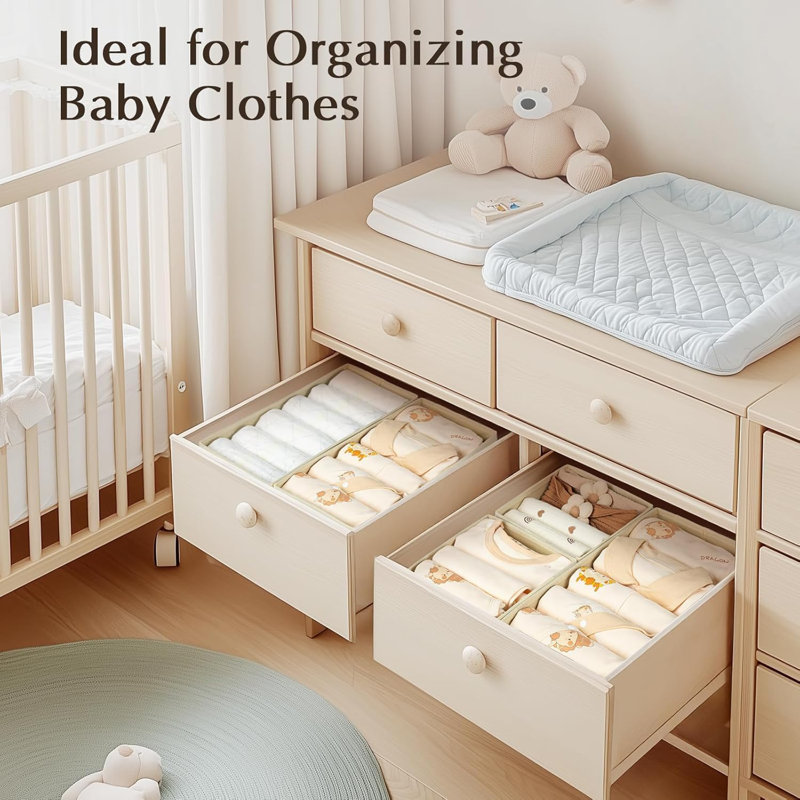 Organisateur de tiroir à vêtements, 12 paquets, organisateur de sous-vêtements pliable pour vêtements de bébé, cravate, soutien-gorge, chaussette