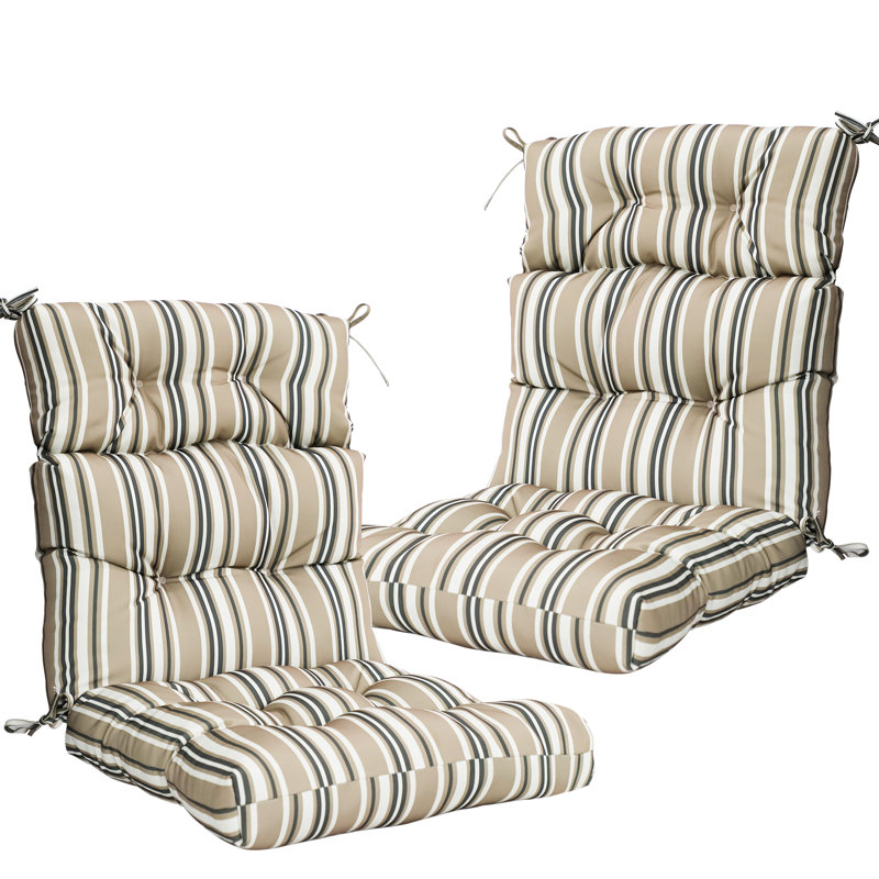 Ensemble de 2 coussins de remplacement pour l'extérieur, Rayures beiges