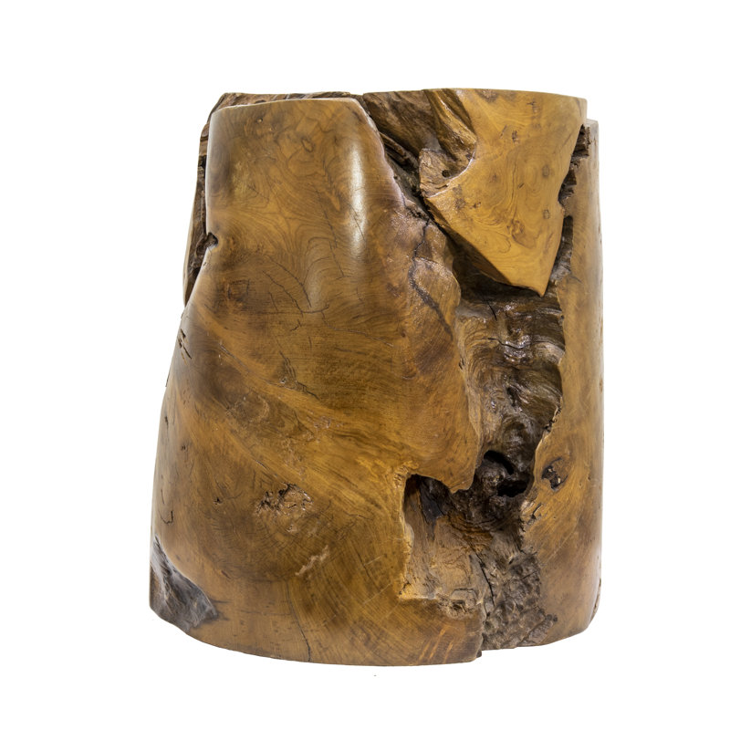 Adale Solid Teak Root Accent End Table, 17" H x 16" W x 16" D