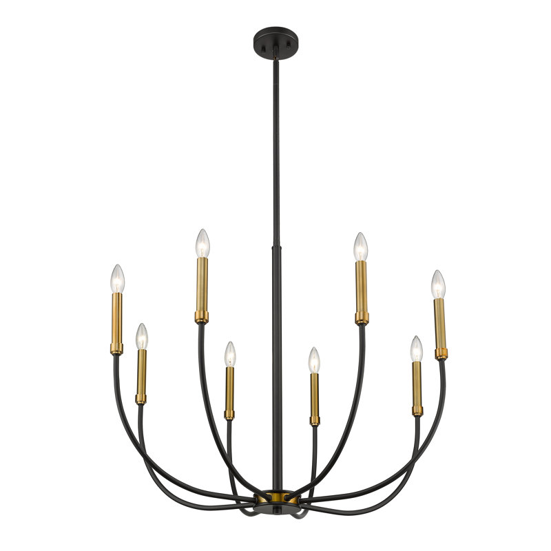 8 - Light Dimmable Classic / Traditional Chandelier, Brushed Nickel