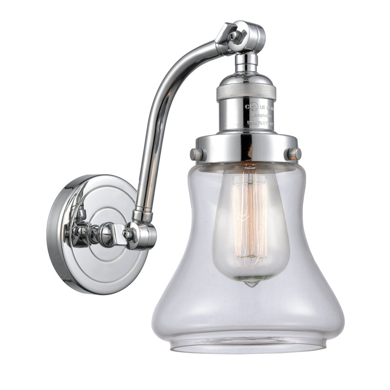 Edda Armed Sconce, Clear, LED, Polished Chrome