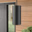 Mini-luminaire suspendu cylindrique en aluminium noir d'intérieur ou d'extérieur 1 lumière Beaverson-22241127