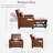 Faux Leather Convertible Chair 3-In-1 Pull Out Sleeper Futon Chair Beds With Usb-1157578032
