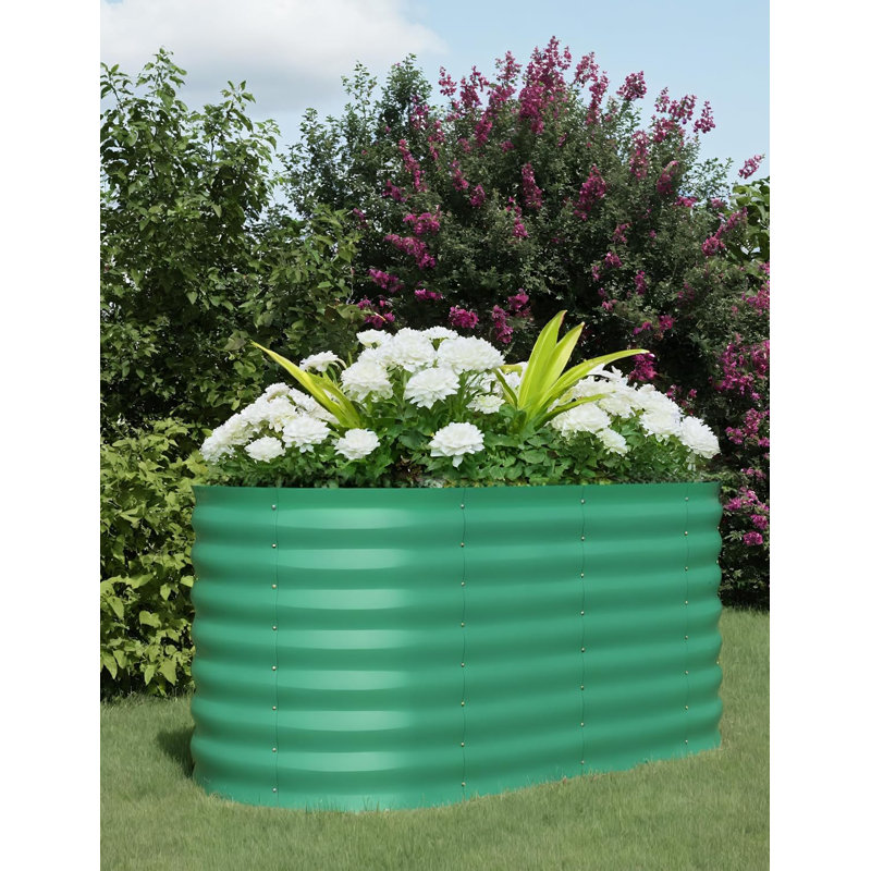 Metal Raised Garden Bed, 60cm H x 120 cm W x 60cm D, Green