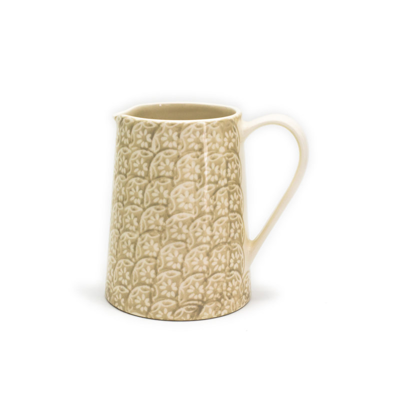 Chloe Floral 2 LT Accent Pitcher in Beige