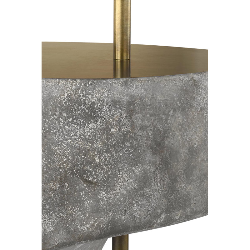 Anne-Marie Barton Runia 49" Sculpted Side Table Floor Lamp in Eclipse with Mottled Brass