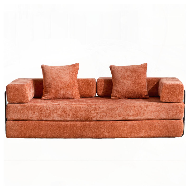 Canapé-lit convertible Chenille, Orange