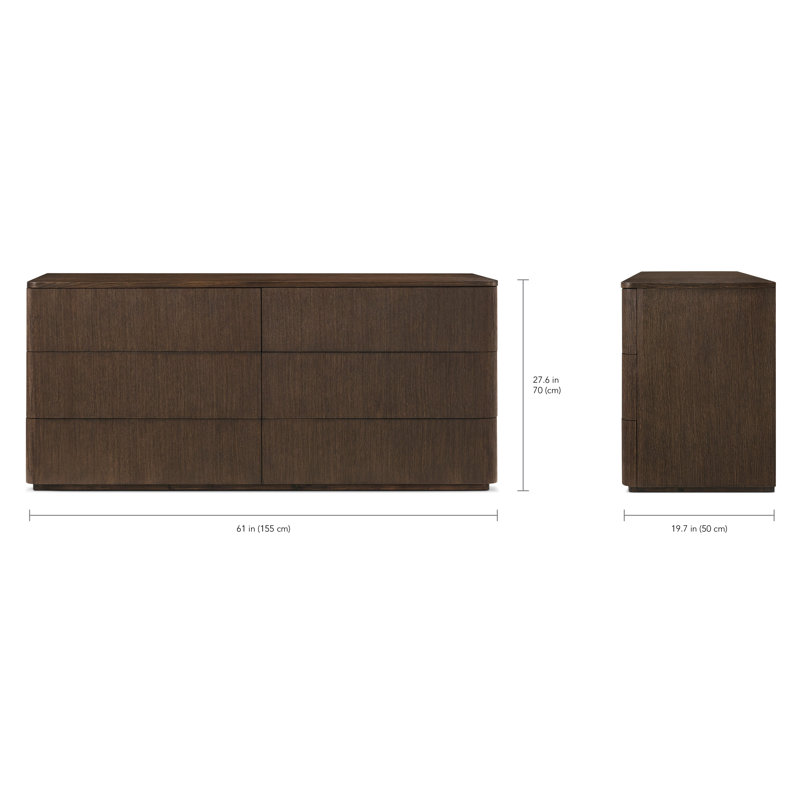 Commode 6 tiroirs Séoul, Brown