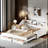 Emasealu Twin to King Size Daybed with Storage Bookcases, Charging Design and Two Drawers-844342299