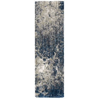 Tapis abstrait bleu / gris Sven