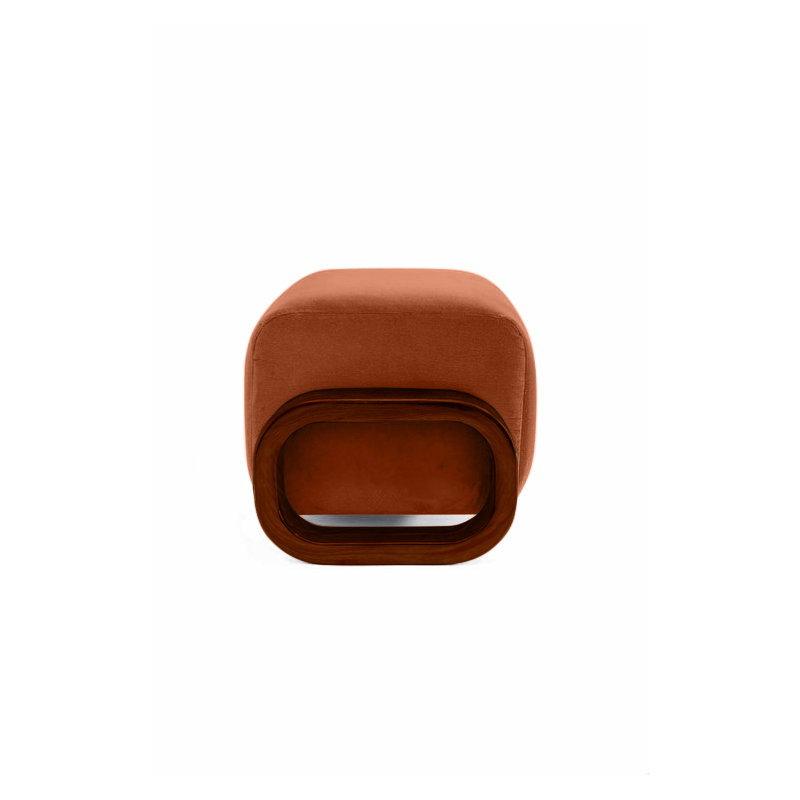 Cayenne Ottoman, Marmalade Velvet