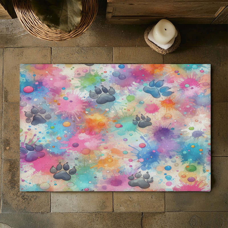 Tapis tressé Paw Print, Rectangulaire 3 pi x 5 pi