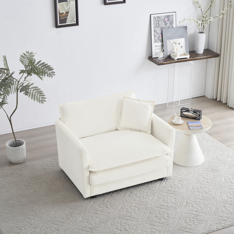 Fauteuil de salon rembourré Comfy, Blanc