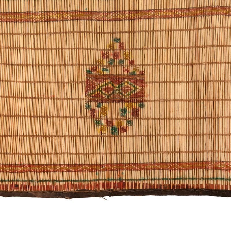 Brown Tuareg Bamboo Leather Mat - 9'6" x 9'6"