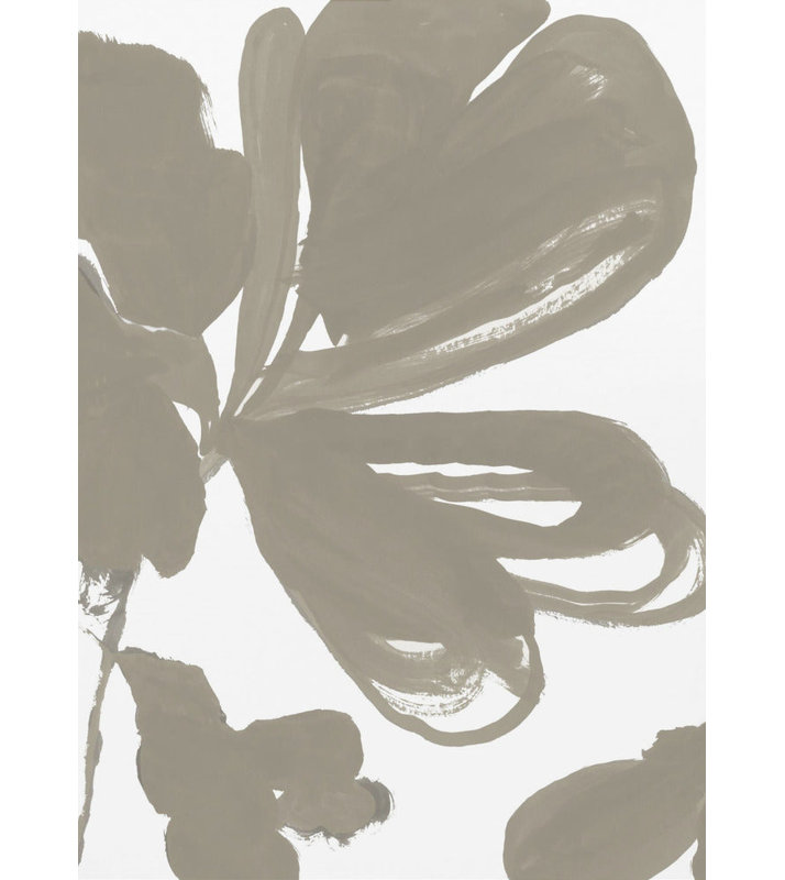 Taupe géant floral 1, H 40 po x l 51 po, Blanc