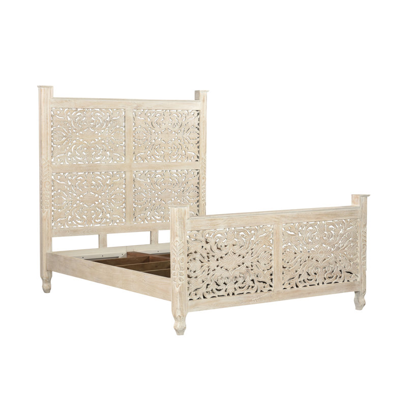 Harleen Solid Wood Piece Bedroom Set, White, Queen