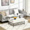 Table basse à plateau relevable avec compartiment de rangement dissimulé