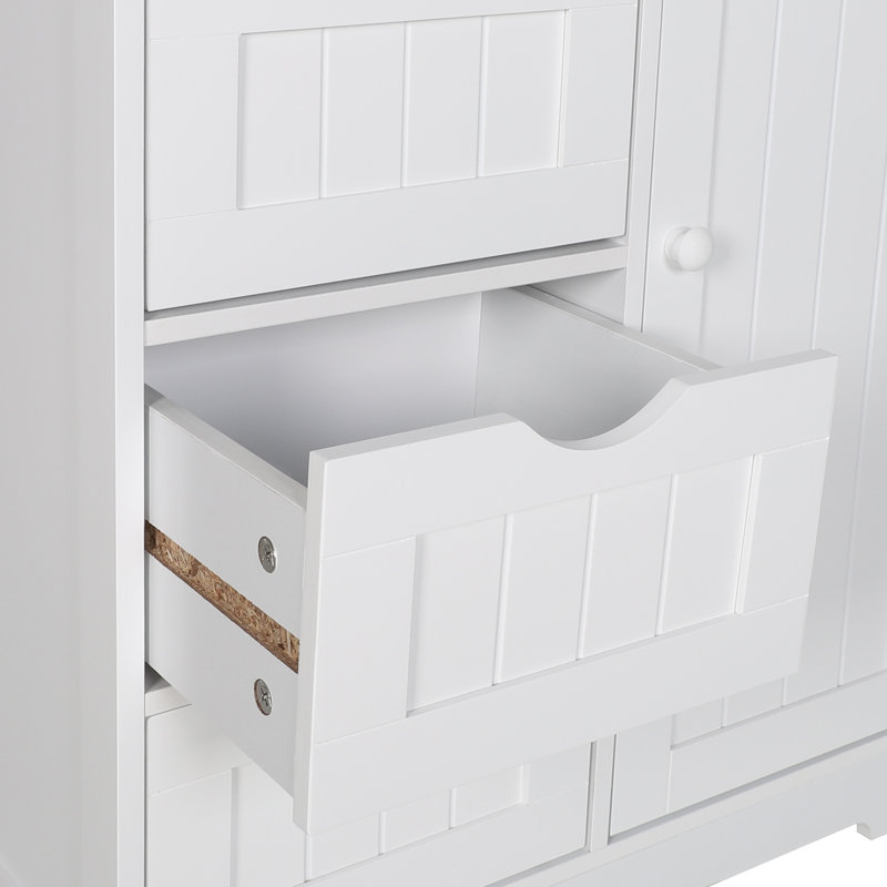Armoire de salle de bain autoportante Nirvi, Blanc