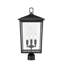 Lampadaire d'extérieur simple à 3 lumières 23 po Messerly-1907688741
