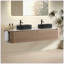 Ensemble de meuble-lavabo mural 72 po en chêne miel 72 po avec double lavabo, ensemble de meuble-lavabo mural avec porte-serviettes gratuit, double lavabo ovale en céramique rayé noir, pré-assemblé, pour grande salle de bain-470777955-470777958