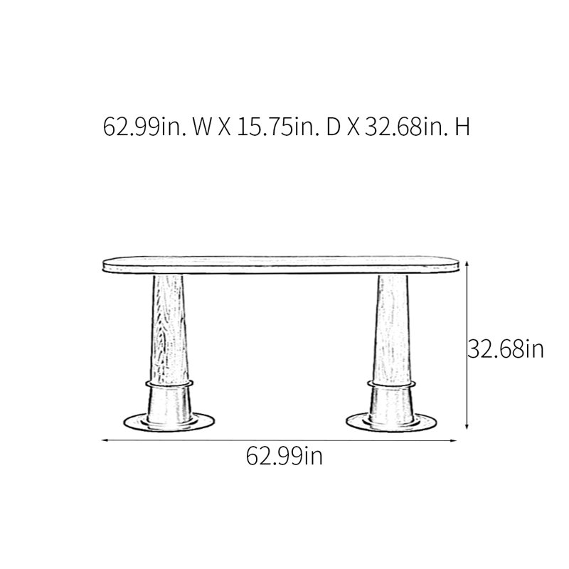 Console moderne minimaliste, H 32,68 po x l 62,99 po x P 15,75 po