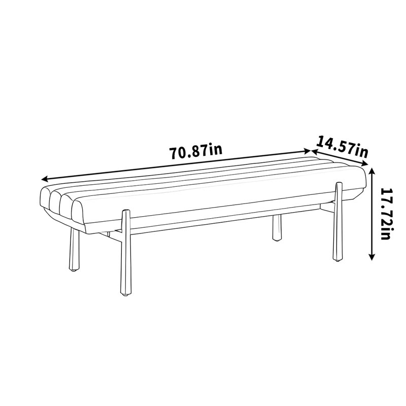 Tabouret à chaussures en bois massif, H 17,72 po x l 70,87 po x P 14,57 po