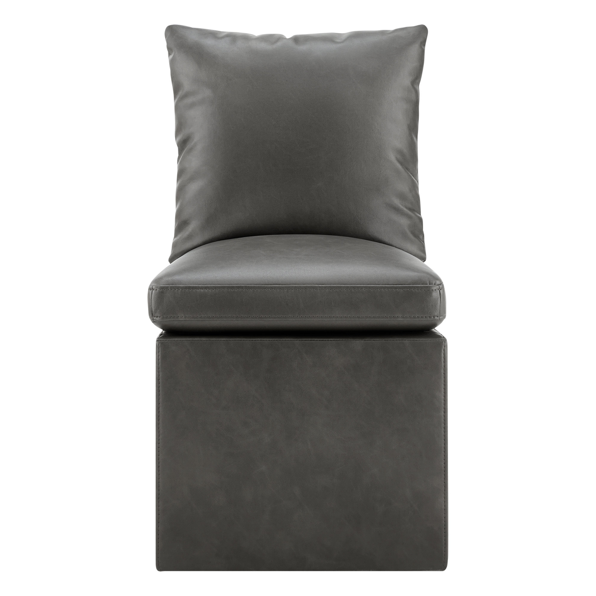 Alayaa Upholstered Side Chair, Gray Faux Leather