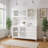 63'' Wide Kitchen Hutch Cabinet with Glass Doors, Drawers, and Microwave Shelf – Walnut Pantry Storage-116861022