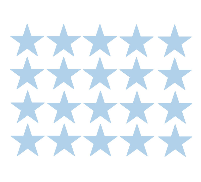 Décalcomanie murale étoiles americana, H 48 po x l 65 po x P 0,01 po, Bleu poudré