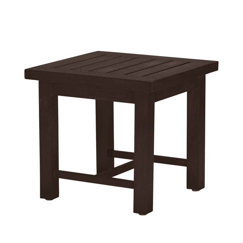 Club Aluminum Outdoor Side Table, Mahogany