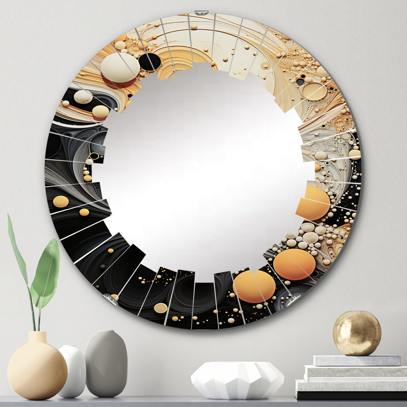 Drover - Miroir mural moderne rond, 24 po x 24 po